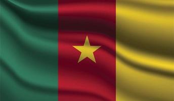 Cameroon Realistic Modern Flag Design vector