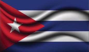 diseño de bandera ondeando realista de cuba vector