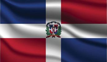 república dominicana, realista, moderno, bandera, diseño vector