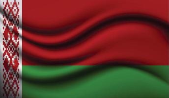 diseño de bandera ondeando realista de bielorrusia vector