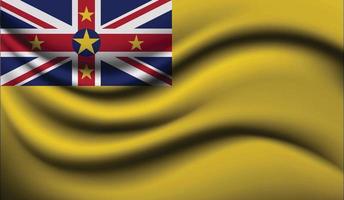 Niue Realistic waving Flag Design vector