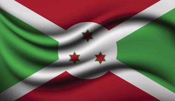 diseño de bandera ondeante realista de burundi vector