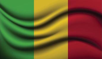 diseño de bandera ondeante realista de malí
