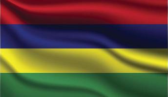 Mauritius Realistic Modern Flag Design vector