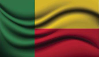Benin Realistic waving Flag Design vector