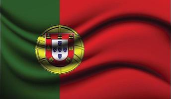 Portugal Realistic waving Flag Design vector