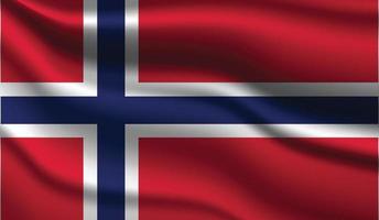 Norway Realistic Modern Flag Design vector