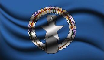 diseño de bandera ondeando realista de las islas marianas del norte vector