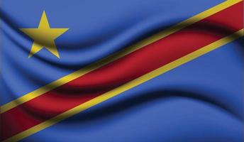 Democratic Republic of the Congo Realistic waving Flag Design vector