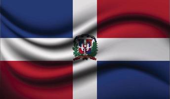 Dominican Republic Realistic waving Flag Design vector