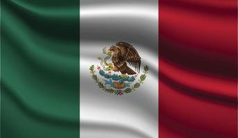 diseño de bandera moderna realista de méxico vector