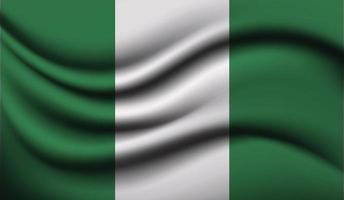 diseño de bandera ondeando realista de nigeria vector