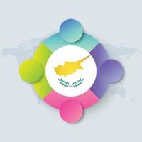 Cyprus Flag with Infographic Design isolated on World map vector