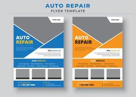 plantilla de volante de reparación de automóviles, folleto de servicio de automóvil vector