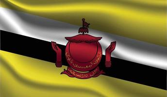 Brunei Realistic Modern Flag Design vector