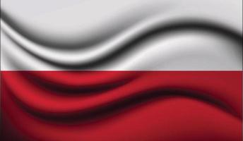 Poland  Realistic waving Flag Design vector