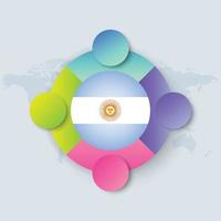 Argentina Flag with Infographic Design isolated on World map vector