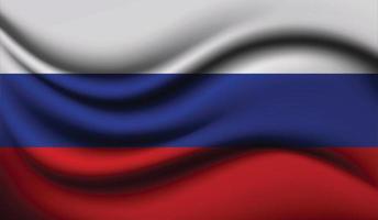 diseño de bandera ondeando realista de rusia vector