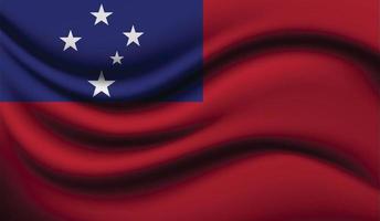 Samoa  Realistic waving Flag Design vector