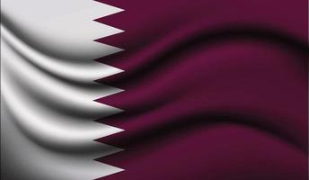 Qatar  Realistic waving Flag Design vector