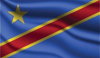 Democratic Republic of the Congo Realistic Modern Flag Design vector