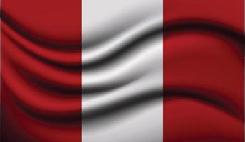 Peru  Realistic waving Flag Design vector