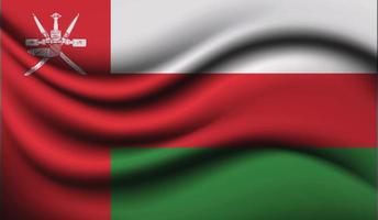 Oman Realistic waving Flag Design vector