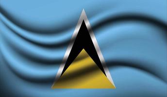 Saint Lucia Realistic waving Flag Design vector