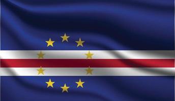 cabo verde, realista, moderno, bandera, diseño vector