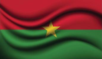 Burkina Faso Realistic waving Flag Design vector