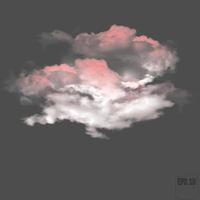 Realistic pink fluffy cloud. Pink thundercloud vector