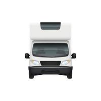 Rv camper realistic family camping trailer travelling have rest car back top front sides view set vector