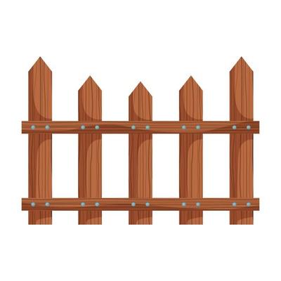 Fence wooden brick fences village farm vector outdoor elements residential house building fence village wood wall yard garden illustration