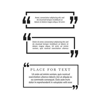 Quote bubbles set different blog frames collection blog quote speech bubble info textbox quotation illustration