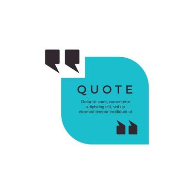 Quote frames texting citation bubble box paper information text elements letters template