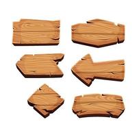 madera dibujos animados tableros etiqueta rústica cintas de madera plantilla letrero en blanco ilustración tablón de madera tablero marco letrero de madera