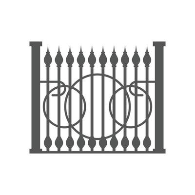 Fence silhouettes fence old farm wall village boundary panels construction vector set illustration farm construction picket fence horizontal