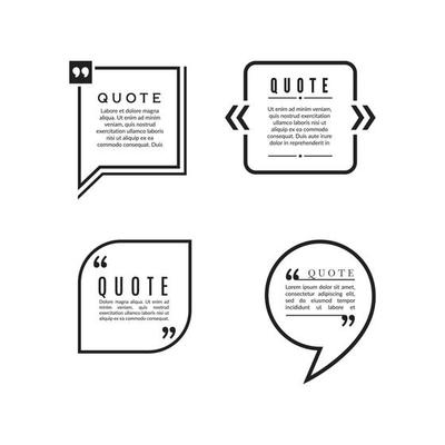 Quote bubbles set different blog frames collection blog quote speech bubble info textbox quotation illustration