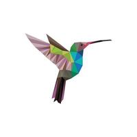 pájaros poligonales conjunto de animales estilizados geométricos pájaros de colores voladores conjunto de poli baja polígono geométrico origami animal ilustración colorida vector