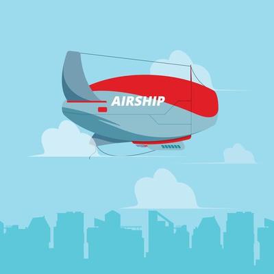 Dirigible sky flying airship clouds concept travel background illustration dirigible airship transportation travel flight aircraft