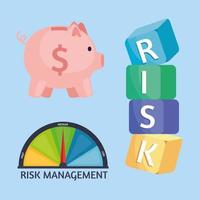 three risk management icons vector