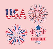 Independence day symbol set vector