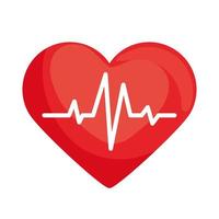 cardio corazon rojo vector