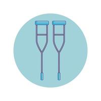 crutches disabled tools vector