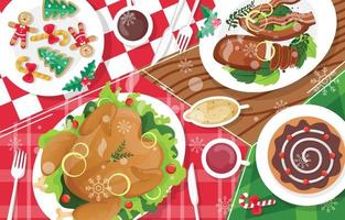 Christmas Food Layout Concept vector