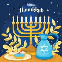 Happy Hanukkah with Menorah vector