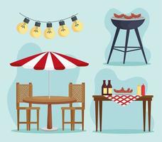 four backyard icons vector