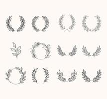 bundle laurel wreaths vector