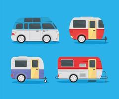 camper trailer symbol set vector