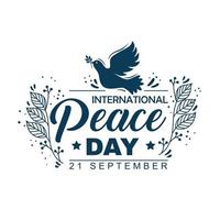 letras del día internacional de la paz vector